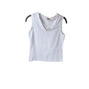 ​Banana Republic Womens XS White V-Neck Tank Top Sleeveless Basic Shirt